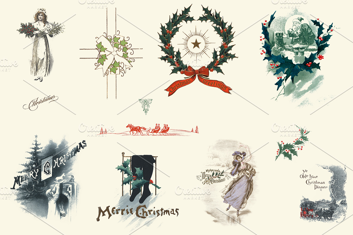 Vintage Holiday Graphics, an Illustration by Blue Line Design (Photo 10 of 15)