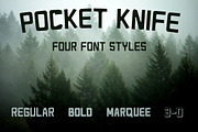 Pocket Knife - Font in Four Styles, a Font by Blue Line Design (Thumbnail 1 of 5)