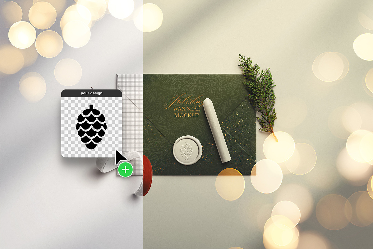 Holiday Wax Seal Mockup Pack, a Product Mockup by Custom Scene (Photo 6 of 11)