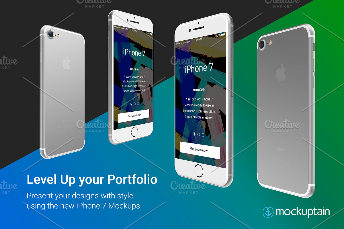 Iphone 7 Mockup Angled White, an iPhone Mockup by mockuptain (Photo 5 of 7)