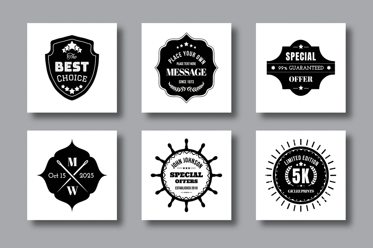 Vintage Logos And Badges Design, a Stationery Template by MightyDesign (Photo 1 of 6)