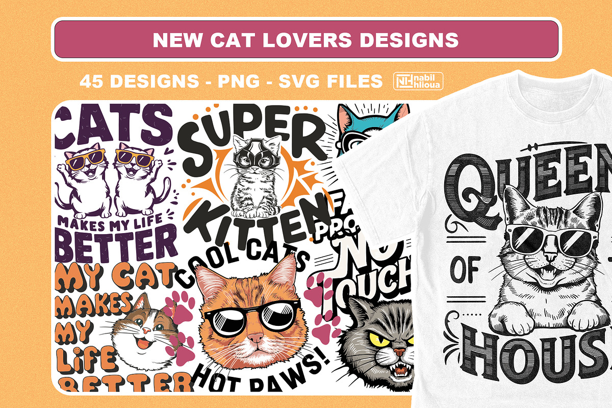 cat lovers pod svg png designs, a Graphic by NH graphic (Photo 1 of 2)