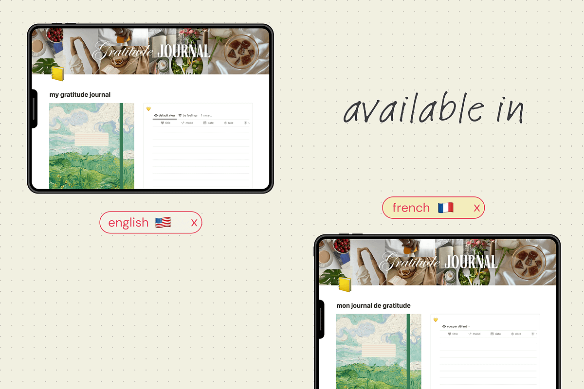 Gratitude journal - Notion template, an App Template by Iasan Design (Photo 7 of 9)
