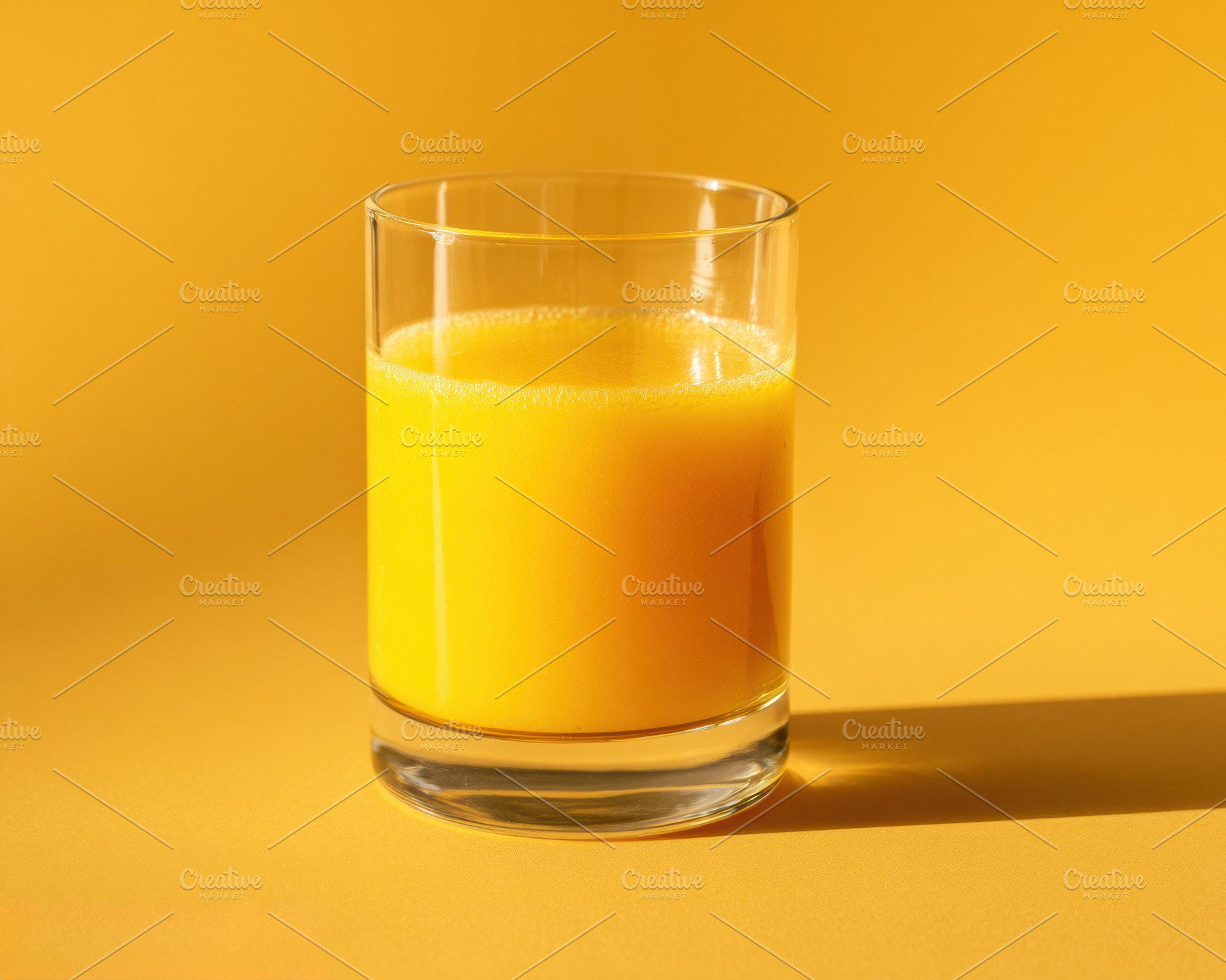 Centered glass of orange juice, a Food & Drink Photo by Virgo Studio