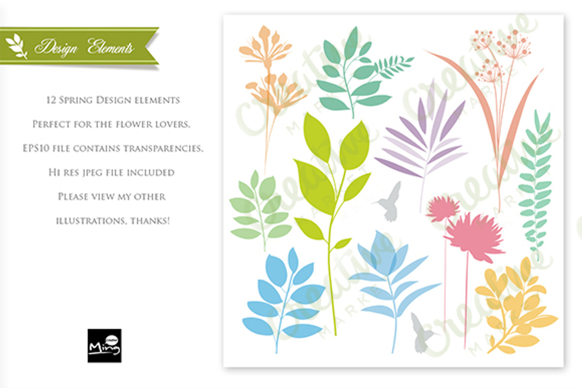 Spring Design Elements Set preview 2