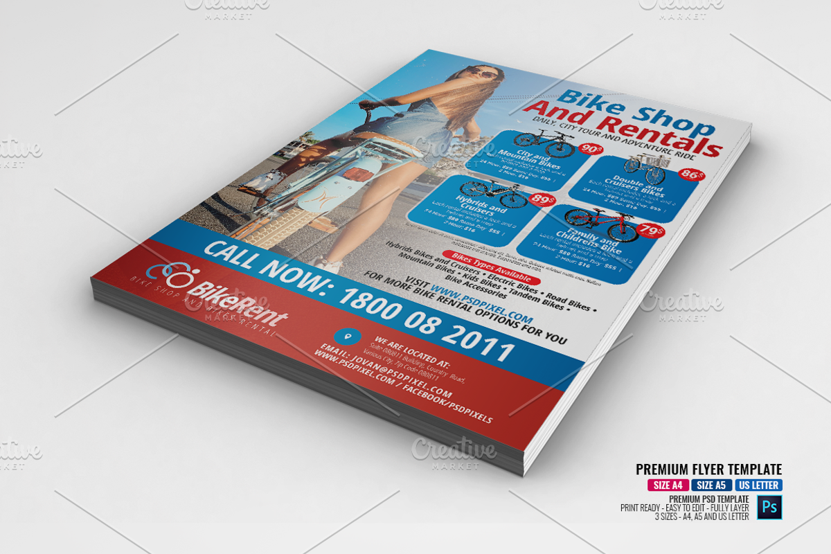 Bike Sales and Rentals Flyer, a Flyer Template by PSDPixel (Photo 2 of 5)