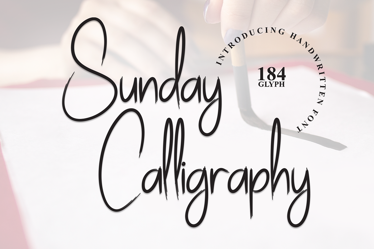 Sunday Calligraphy | Script Font, a Handwritten Font by Scratchones (Photo 1 of 8)