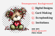 Christmas Teddy Bear Clipart, an Illustration by Dream Creation (Thumbnail 7 of 7)