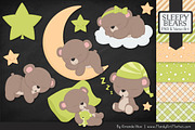 Bamboo Sleepy Bears Clipart, an Illustration by Amanda Ilkov (Thumbnail 2 of 5)