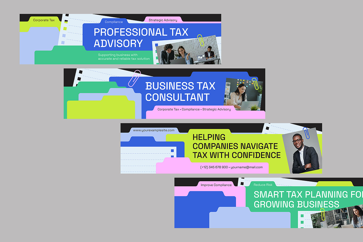 Folder Style Linkedin Banner, a Social Media Template by Neermana (Photo 2 of 4)