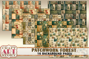 Background Paper Patchwork Forest