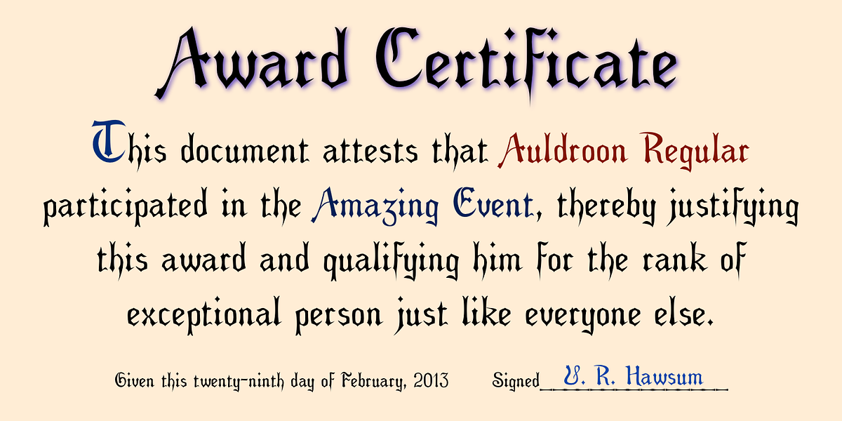Auldroon Normal, a Blackletter Font by Ingrimayne Type (Photo 1 of 4)