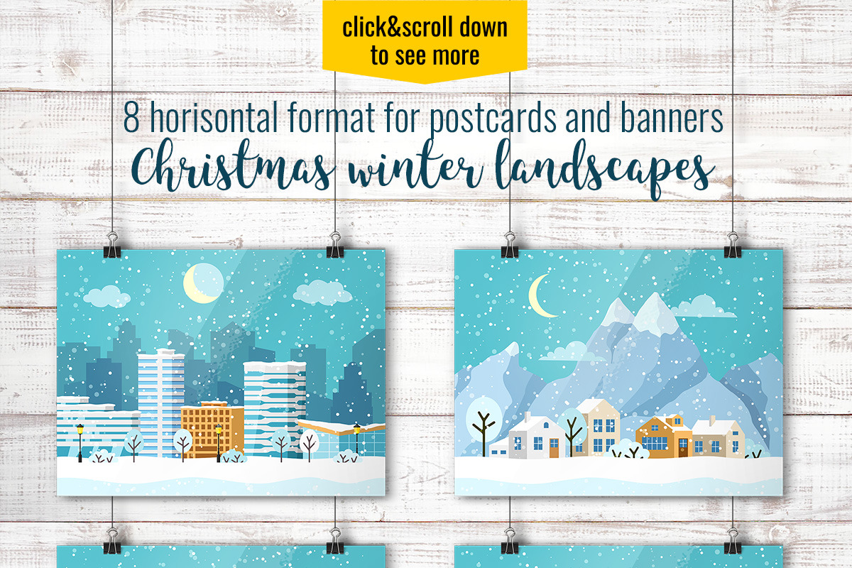 Winter Christmas landscapes, a Decorative Illustration by Primula`s shop (Photo 2 of 8)