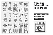 Persons With Disabilities Icon Pack, an Outline Icon by erifqizeicon (Thumbnail 2 of 3)