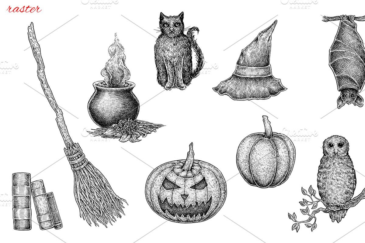 Halloween Collection, an Illustration by Eugenia Hauss Design
