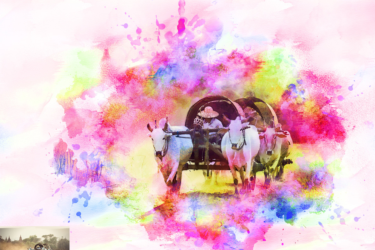 Watercolor Pro Photoshop Action, an Action Add-On by MRI STUDIO (Photo 8 of 14)