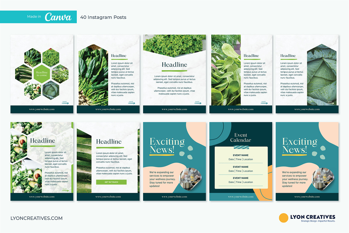 40 Instagram Post Templates - Canva, a Templates & Theme by LyonCreatives (Photo 2 of 7)