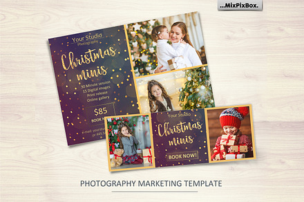 Christmas Mini Session Template, a Flyer Template by MixPixBox