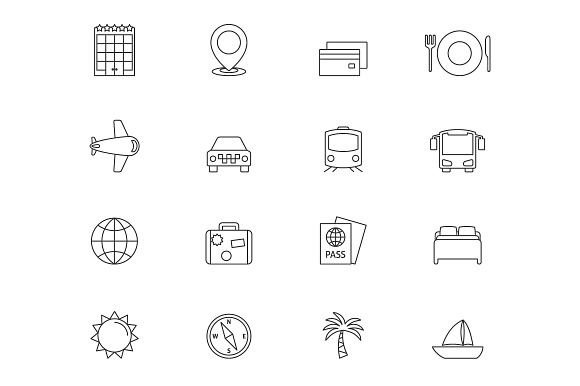 Travel Outline Icons