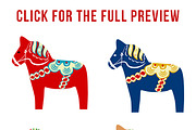 Scandinavian Dala Horse Clipart, an Animal Illustration by The Digital Download Shop (Thumbnail 3 of 3)