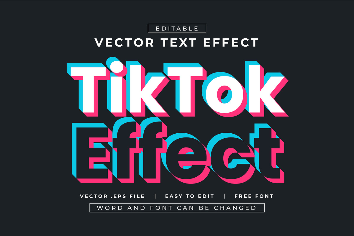 Tiktok Text Effect Style | Vector, a Layer Style Add-On by padilah_a