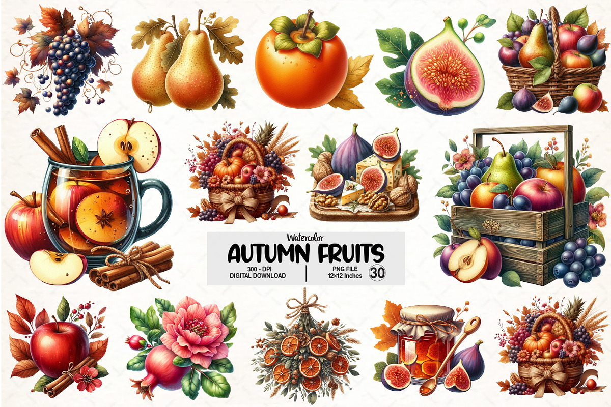 Watercolor Autumn Sublimation, an Illustration by Pixels.Craft (Photo 1 of 7)