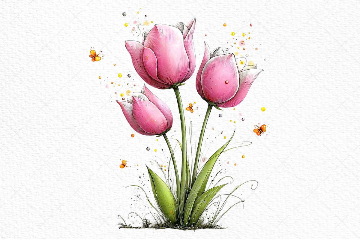 Whimsical Easter Flowers Clipart Png, an Illustration by Craft Nest (Photo 9 of 11)