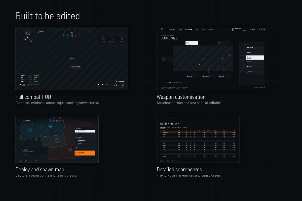 Military FPS Game 100 Screens, an UI Kit Template by pawellpi (Photo 5 of 116)