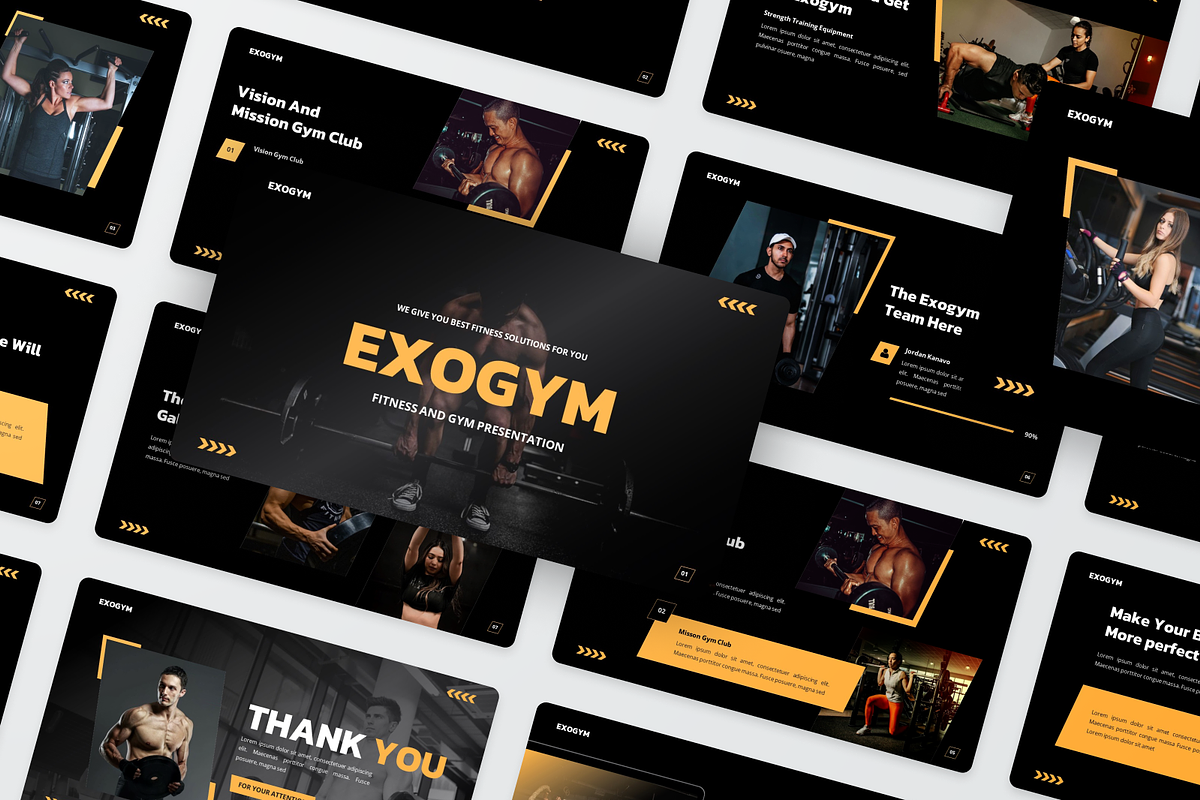 Exogym Fitness And Gym Google Slide, a Presentation Template by SquidPixey (Photo 5 of 6)
