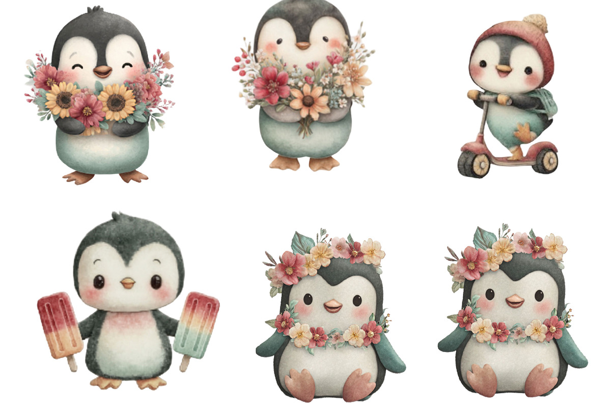 Summer Funny Penguin Clipart, an Illustration by Designking (Photo 4 of 5)
