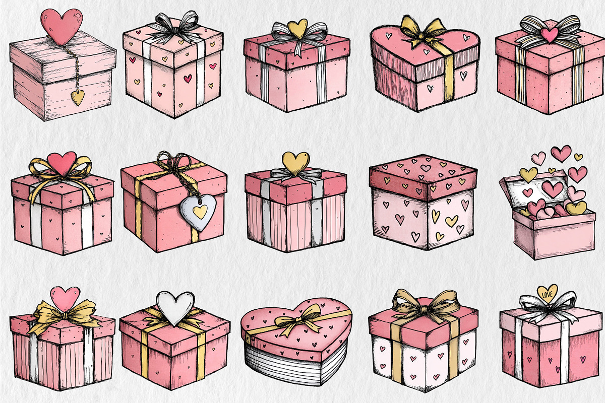 Valentine Day Gift Box Clipart, a Seasonal Illustration by Rose Art (Photo 4 of 6)