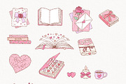 Valentine Bookish Clipart Bundle, an Education Illustration by TitaLivingArt (Thumbnail 4 of 9)