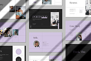 Portfolio PowerPoint Template, a Presentation Template by White Graphic (Thumbnail 1 of 7)