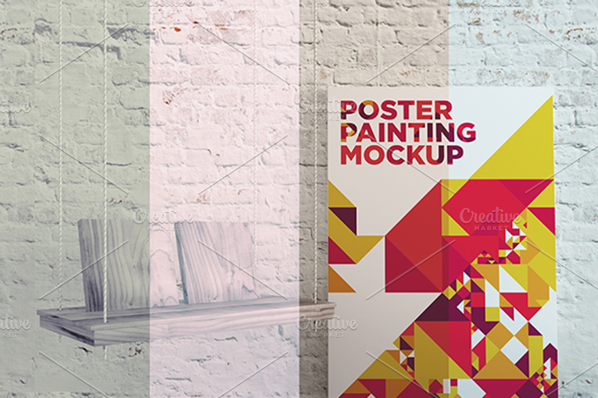 Poster Painting MockUp Pack 001, a Print Template by Traint (Photo 21 of 21)