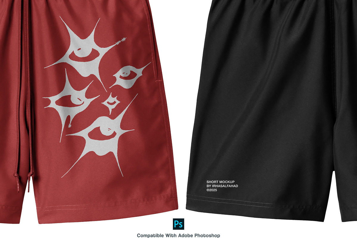 Realistic Short Pants Mockup, a Bottom Mockup by Irhasalfahad (Photo 5 of 5)
