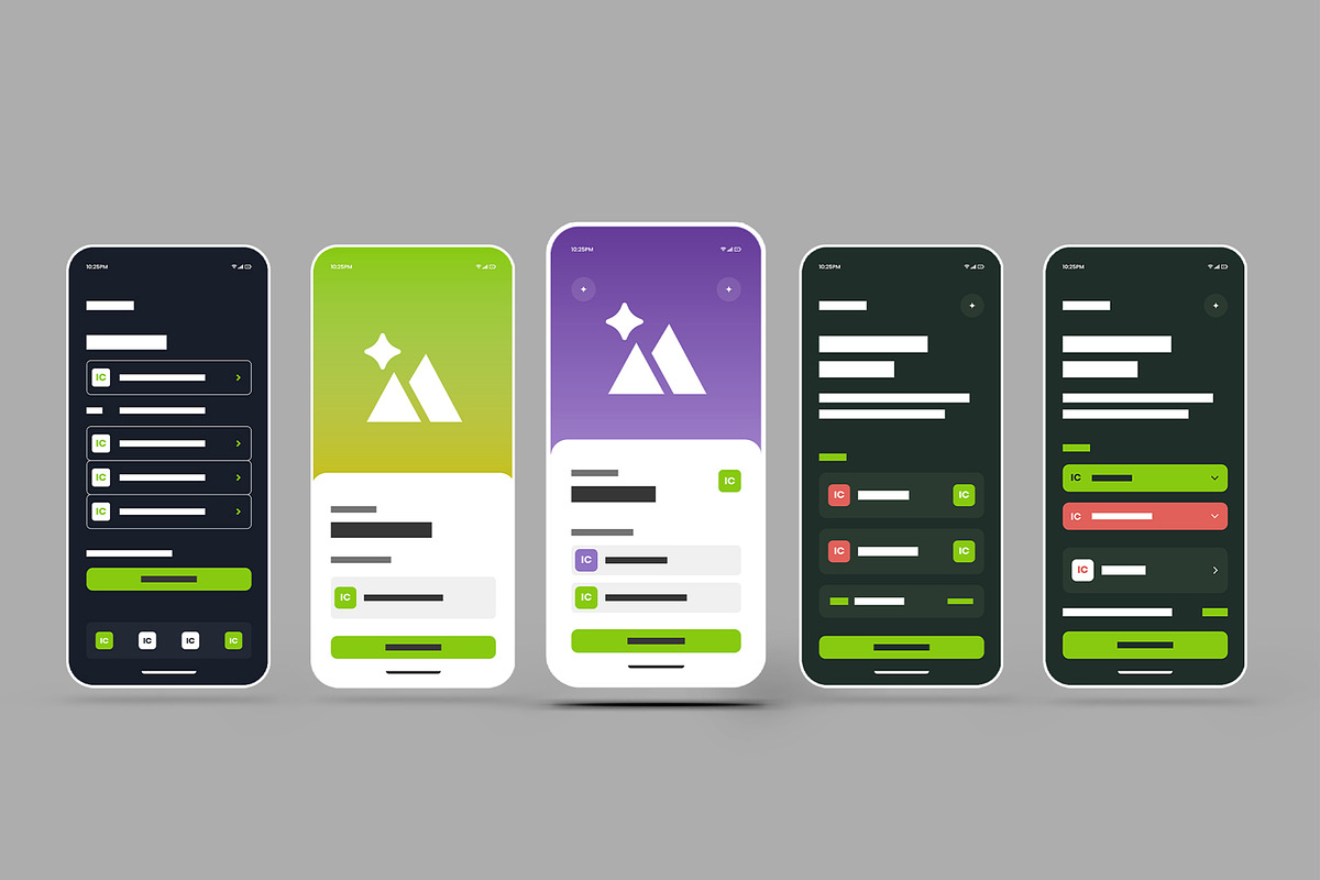 Colorful Modern Mobile App Wireframe, an UI Kit Template by MightyDesign (Photo 1 of 7)