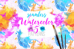 Seamless watercolor patterns