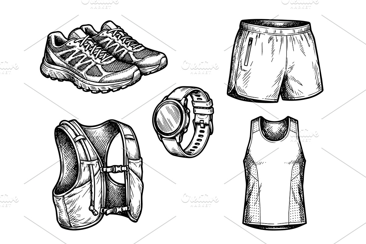 Running Gear Vintage Engraving, a Sport Illustration by Huza Studio (Photo 8 of 13)
