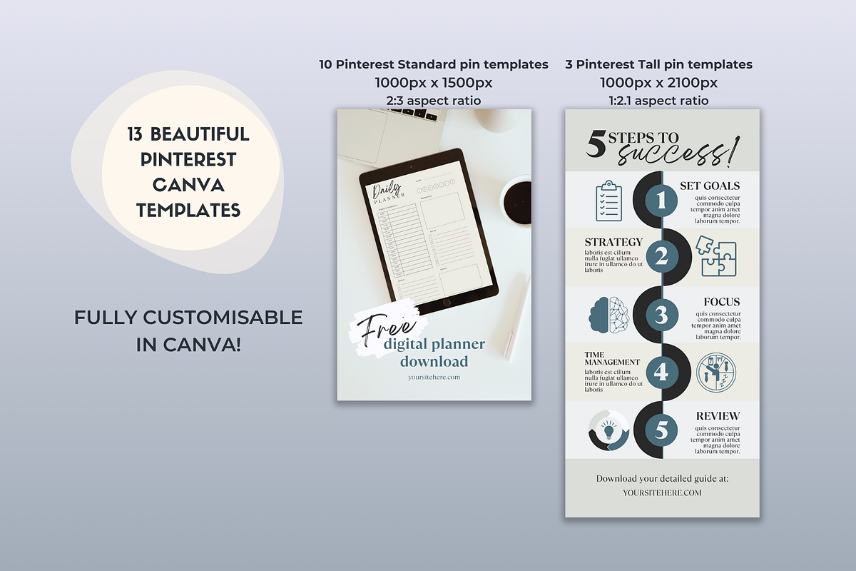 Pinterest Canva Templates | Aura, a Social Media Template by Monarch 21 Design (Photo 2 of 6)