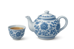 Mid autumn festival tea set with flo, an Illustration by Dvoevnore photos