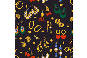 Cartoon jewelry seamless pattern, an Illustration by YummyBuum