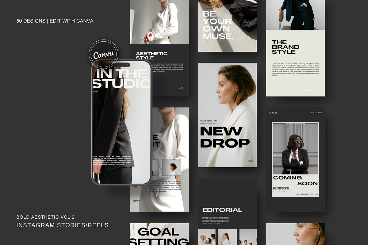 CANVA: Bold Vol2 Instagram Stories, a Social Media Template by thebusinessoutfit (Photo 1 of 9)