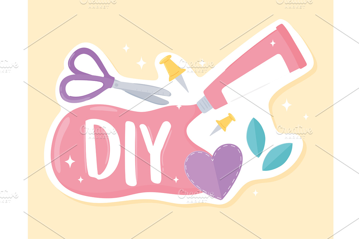 DIY word and tools, an Object Illustration by studiogstock