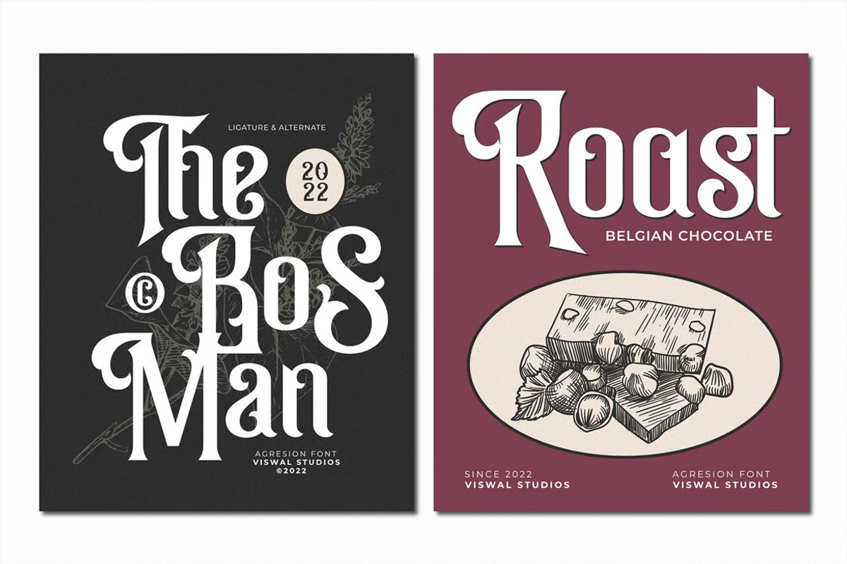 Agresion - Vintage Font, a Blackletter Font by Viswal Studio (Photo 5 of 6)