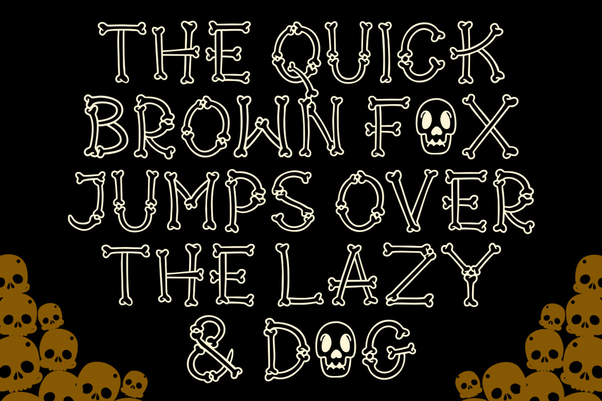Groovy Skltns Bone Shaped Typeface, a Handwritten Font by GroovyFontCo (Photo 5 of 7)