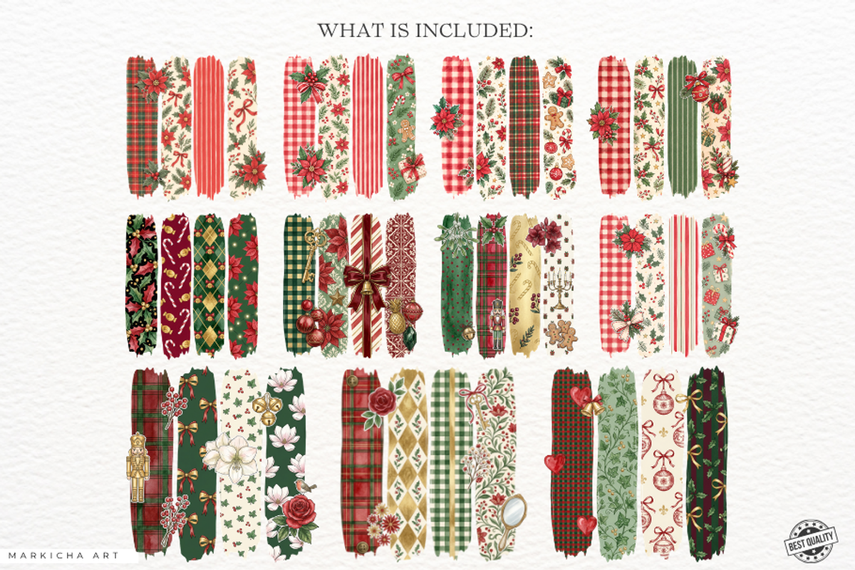 Christmas Brushstrokes PNG, a Seasonal Illustration by Markicha Art (Photo 4 of 6)