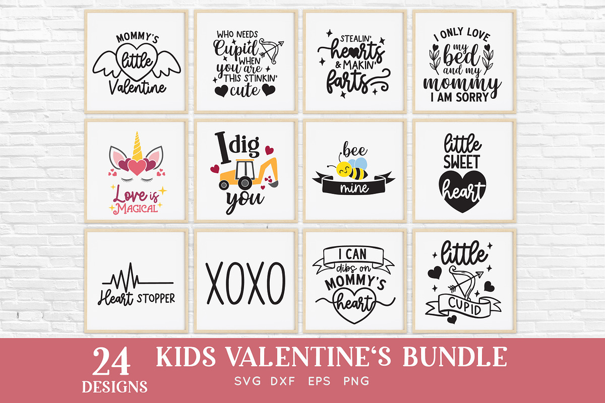 Kids Valentines Day svg bundle, an Object Graphic by Peachycottoncandy (Photo 4 of 4)
