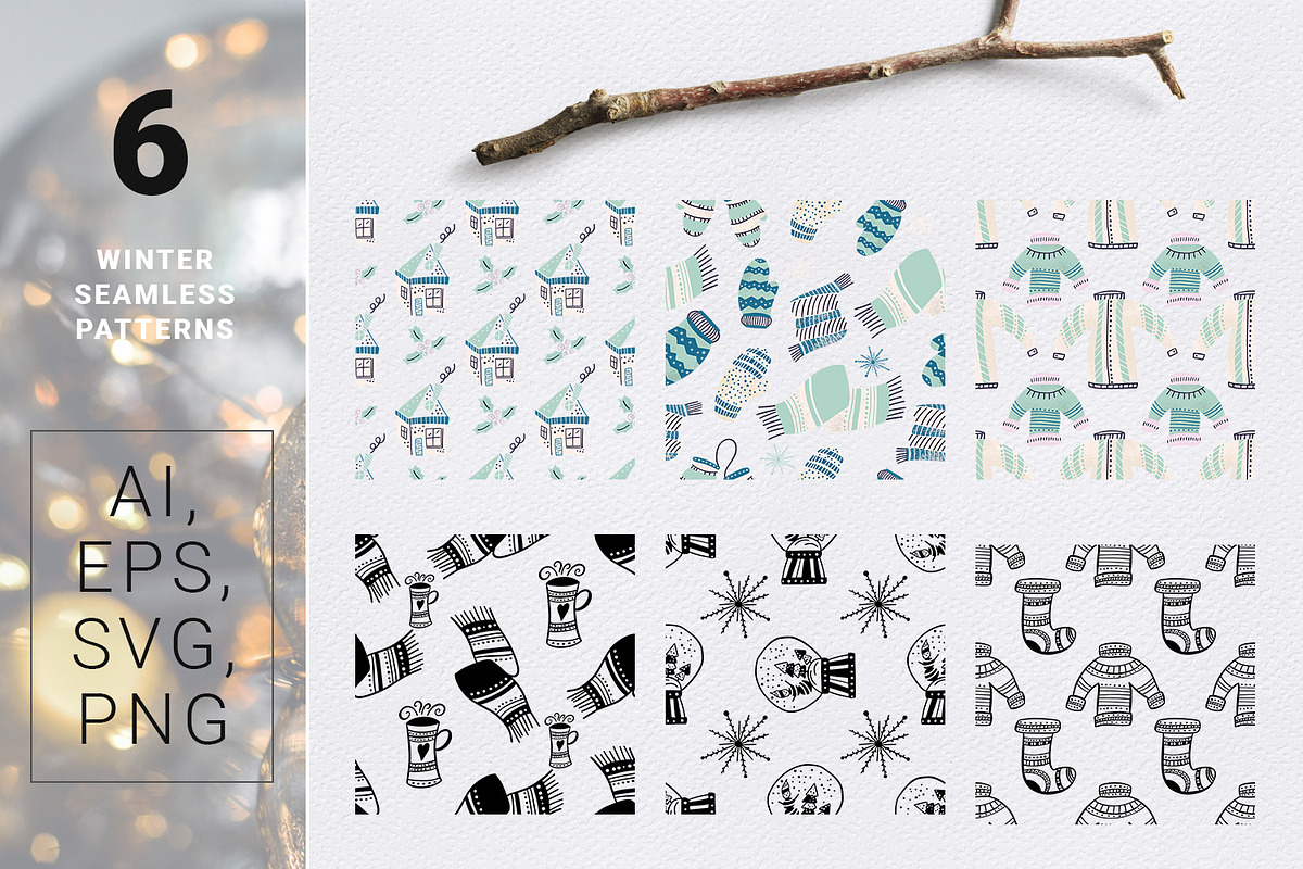Warm Wishes - winter design kit, an Illustration by Gray Cat Graphics (Photo 9 of 10)