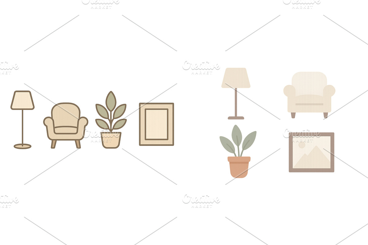 Minimalist home decor elements, an Object Illustration by ZinetroN