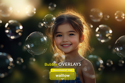 Realistic bubble PNG photo overlays, a Layer Style Add-On by Walllow Creatives